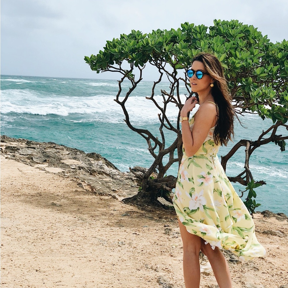 Reformation Yellow Floral Dress